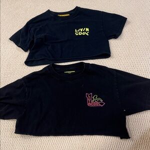 SET OF 2 livin cool crop tops (retail 80$ each!!)